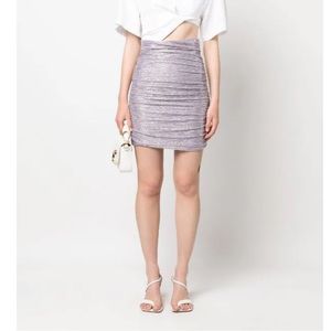 Sabina Musayev Crown Metallic Mini Skirt in Purple Size Medium